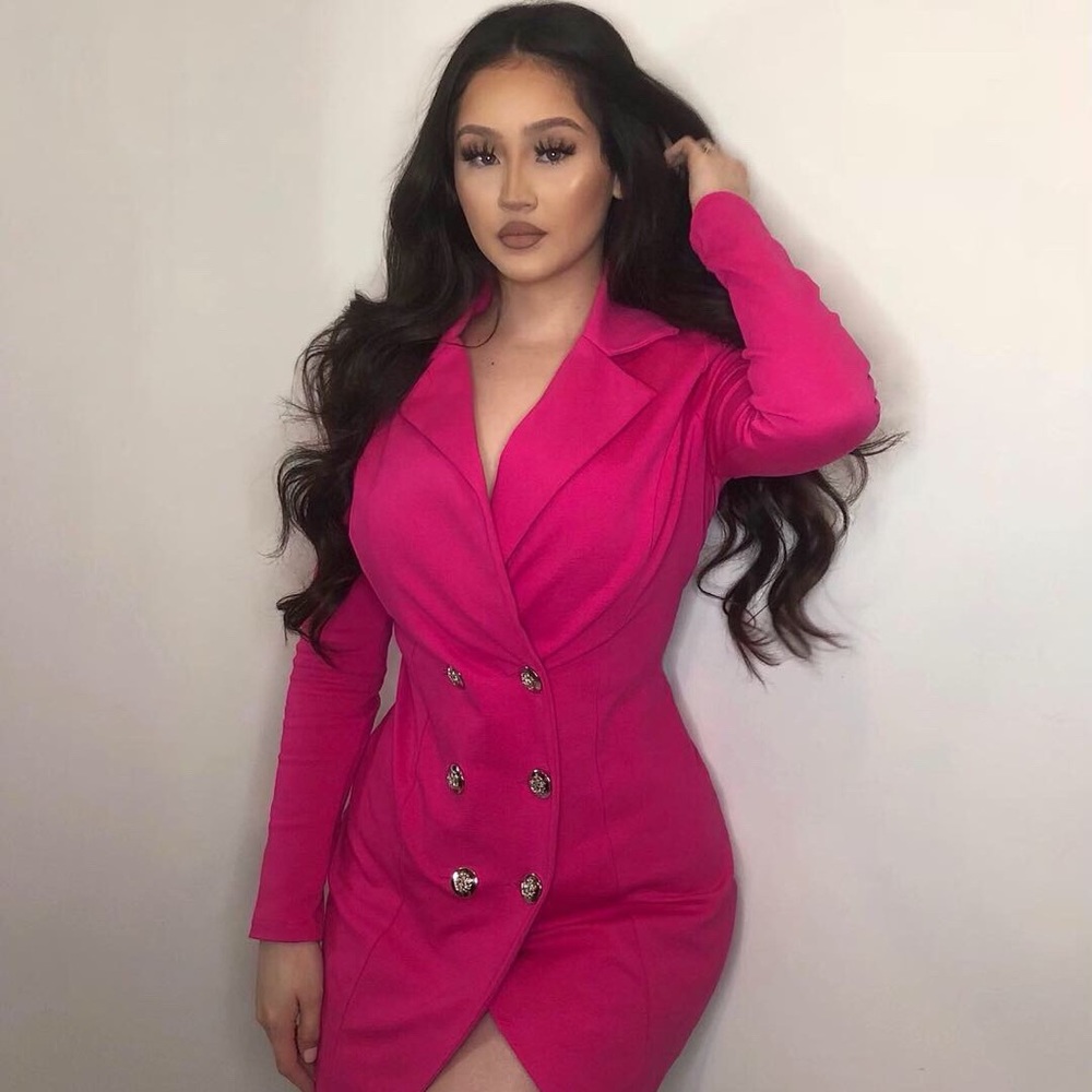 pink blazer dress